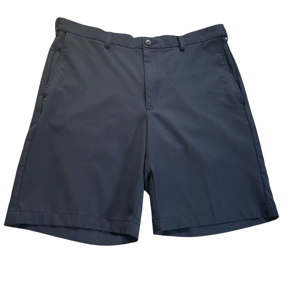 Cool 18 Pro Golf Shorts Men's 36 Navy Blue Hidden Flex Waist Flat Front Pockets